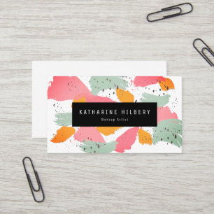 Pink Orange Blue Abstract Painting Business Card
