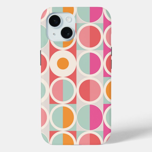 Pink Orange Blue Geometric Pattern Case-Mate iPhone Case (Back)