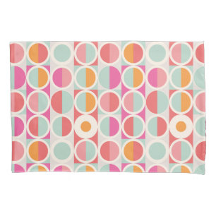 Pink Orange Blue Geometric Pattern Pillowcase