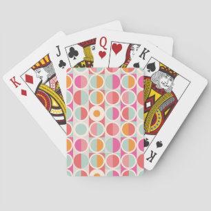 Pink Orange Blue Geometric Pattern Playing Cards