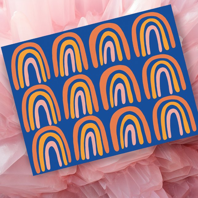Pink Orange Blue Sweet Rainbow Pattern Postcard (Pink Orange Blue Sweet Rainbow Pattern Postcard
)