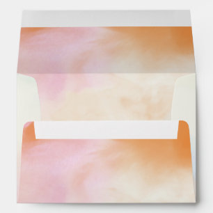 Pink Orange Blue Watercolor Tie Dye Envelope