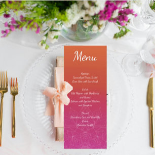 Pink & Orange Bright Ombre Mandala Wedding Menu