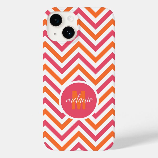 Pink Orange Chevron Custom Case-Mate iPhone Case (Back)