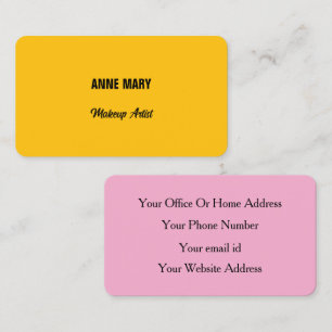 Pink Orange Colourful Light Baby Pink Classy Business Card