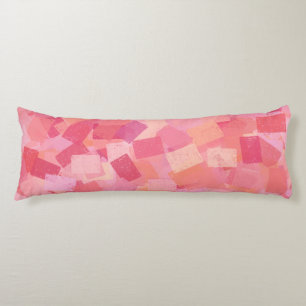 Pink Orange Cubism Abstract Pattern Body Cushion