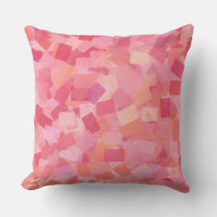 Pink Orange Cubism Abstract Pattern Cushion