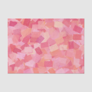 Pink Orange Cubism Abstract Pattern Tissue Paper