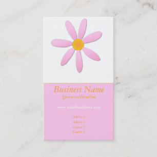 Pink & Orange Daisy Flower Business Cards