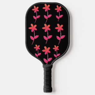 Pink Orange Floral Black 4Kate Pickleball Paddle