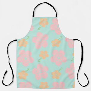 Pink orange flower apron