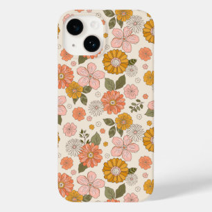 Pink & Orange Flower Garden Pattern Case-Mate iPhone 14 Case