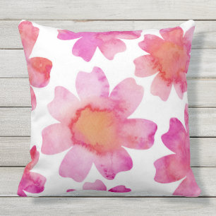 Pink Orange Flowers Cushion