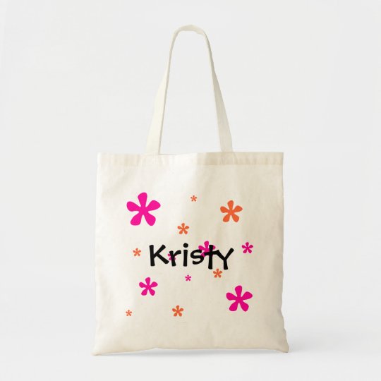 Pink & Orange Flowers(Customisable) Tote Bag