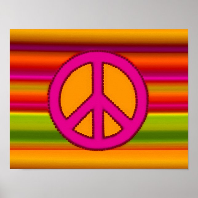 Pink Orange Fractal & Peace Sign (Front)