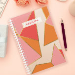 Pink Orange Geometric Gold Glitter Personalised Planner<br><div class="desc">Brighten your planning with this pink and orange geometric gold glitter personalised planner. Perfect for women who love bold and vibrant designs, this planner combines eye-catching colour blocks with practical functionality. The sparkling gold glitter accents and modern geometric pattern add a touch of glamour to your daily organisation. Personalise it...</div>