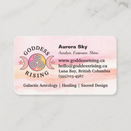 Pink-Orange Goddess Rising Business Card