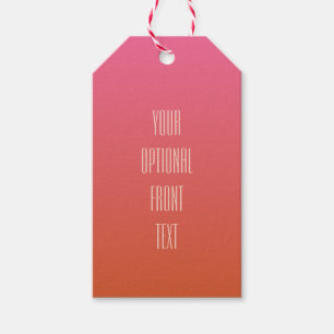 Pink Orange Gradient custom text gift tags
