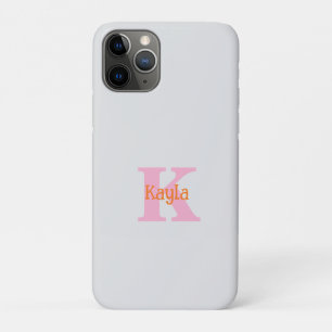 Pink Orange Grey Gray Girly Modern Custom Color  iPhone 11 Pro Case