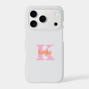 Pink Orange Grey Grey Girly Modern Custom Colour