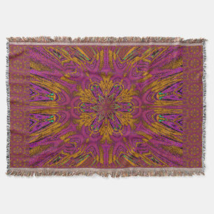 Pink Orange Jasmine Throw Blanket
