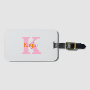 Pink Orange Light Grey Grey Custom Colour Cool Luggage Tag