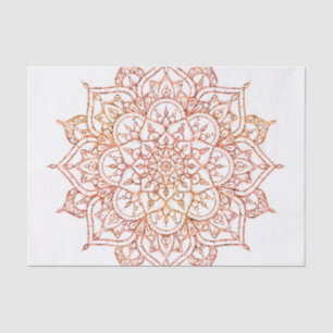 Pink & Orange Mandala on White Glam Tissue Paper