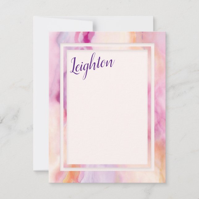 Pink Orange Marble Border Card (Front)