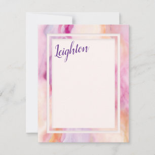 Pink Orange Marble Border Card
