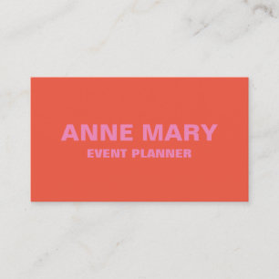 Pink Orange Modern Bold Bright Colourful Trendy Business Card