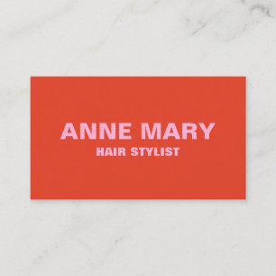 Pink Orange Modern Colourful Hair Stylist Salon Business Card