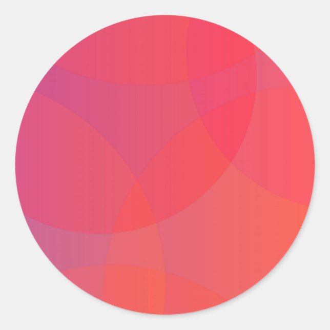 Pink, orange, modern, simple, cool, trendy art classic round sticker (Front)