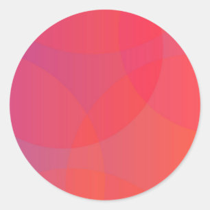 Pink, orange, modern, simple, cool, trendy art classic round sticker