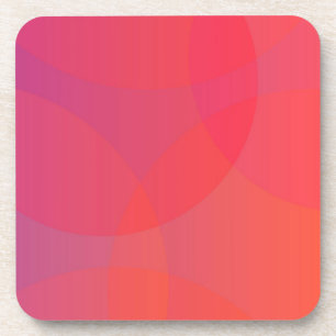 Pink, orange, modern, simple, cool, trendy art coaster