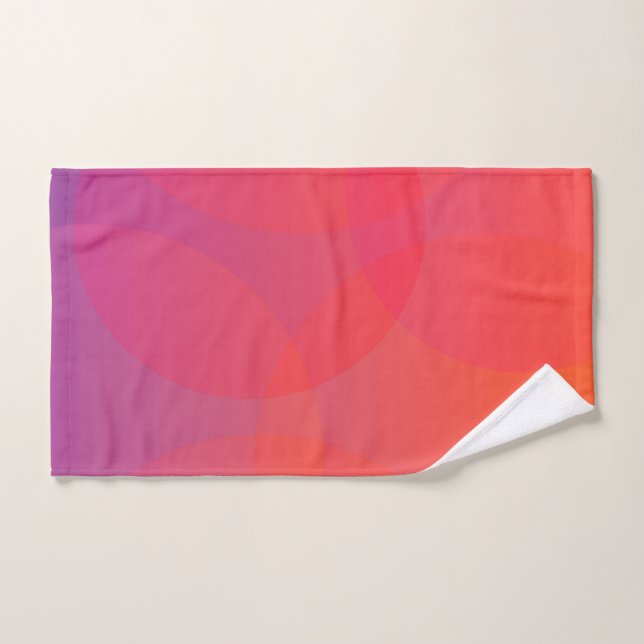 Pink, orange, modern, simple, cool, trendy art hand towel (Hand Towel)