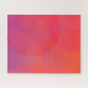 Pink, orange, modern, simple, cool, trendy art jigsaw puzzle