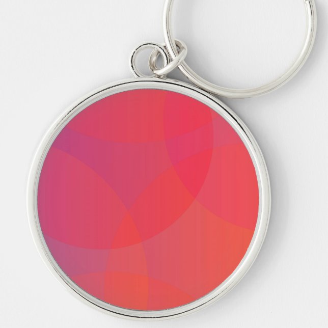 Pink, orange, modern, simple, cool, trendy art key ring (Front)