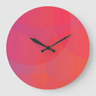 Pink, orange, modern, simple, cool, trendy art large clock