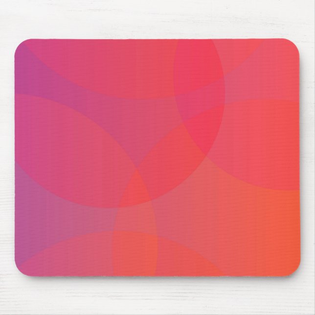 Pink, orange, modern, simple, cool, trendy art mouse mat (Front)