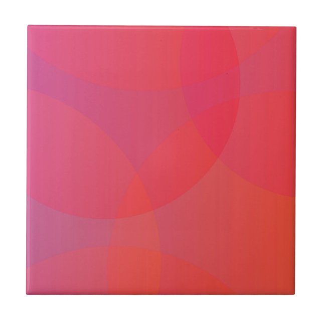 Pink, orange, modern, simple, cool, trendy art tile (Front)