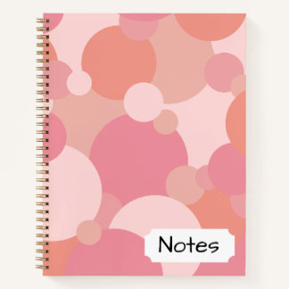 Pink-orange molecules Spiral Notebook