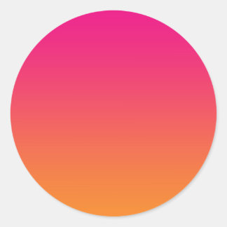 Pink & Orange Ombre Classic Round Sticker