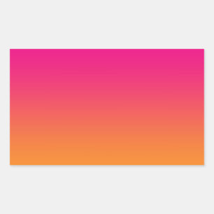 Pink & Orange Ombre Rectangular Sticker