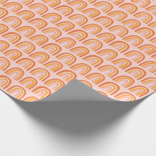 Pink Orange Pattern Rainbow Gift Wrapping Paper