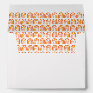 Pink Orange Pattern Rainbows Custom Baby Shower Envelope