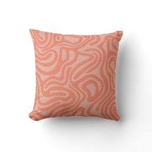 Pink orange Patterns Abstract Throw Pillow