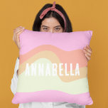 Pink | Orange Personalised Name | Throw Pillow<br><div class="desc">Pink | Orange personalised Name Throw Pillow</div>