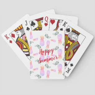 PINK & ORANGE PINEAPPLE HAPPY SUMMER PLAYING CARDS
