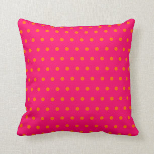 Pink Orange Polka Dot Pattern Cushion