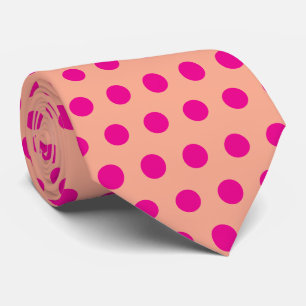 Pink Orange Polka Dot Patterns Stylish Gift Favour Tie